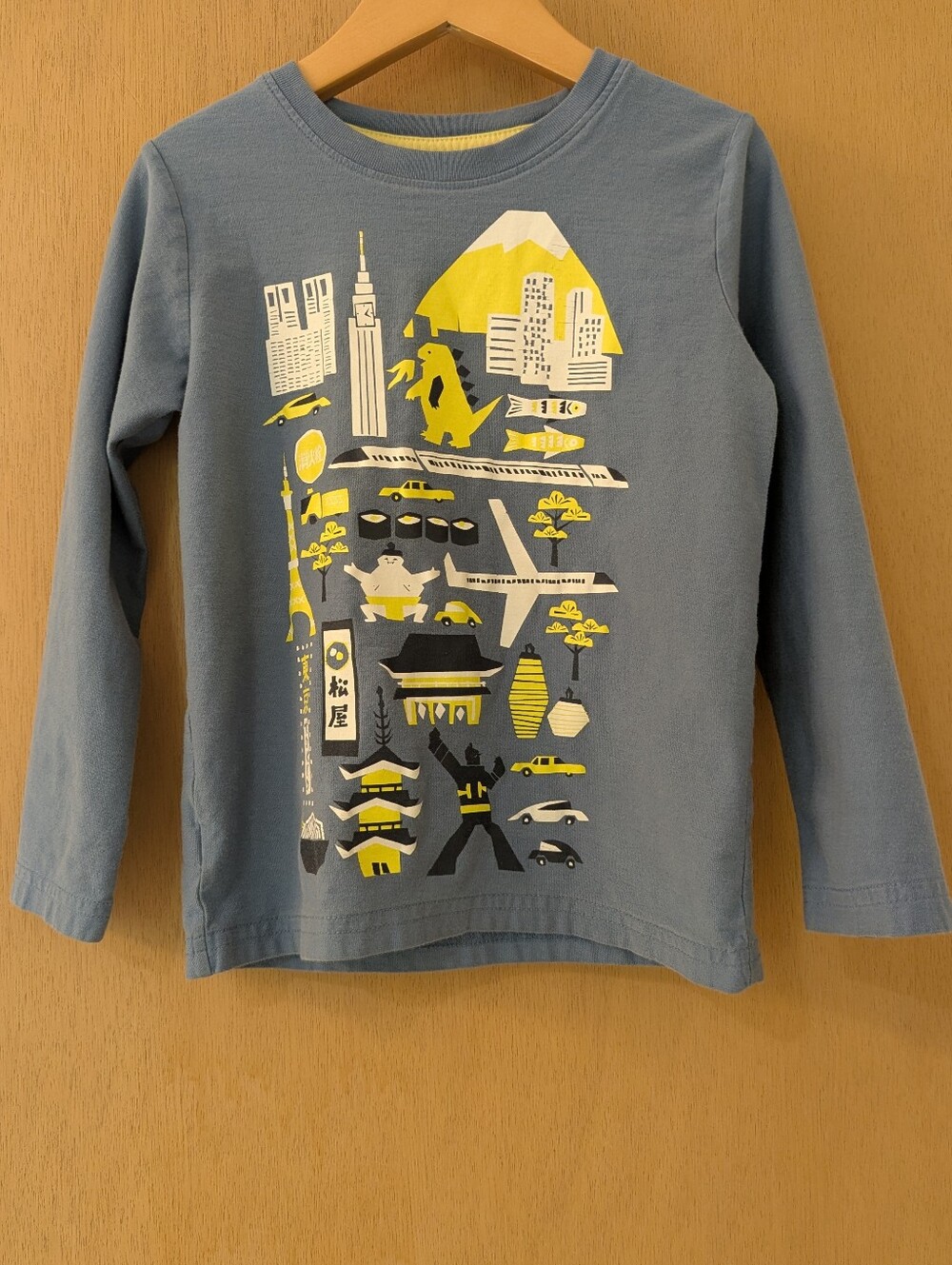 Tea Collection Japanese Tokyo Godzilla Print long sleeve